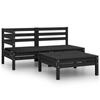 Day and Night - Day and Night Garden Furniture Set 3 Pieces Solid Black Pine Wood