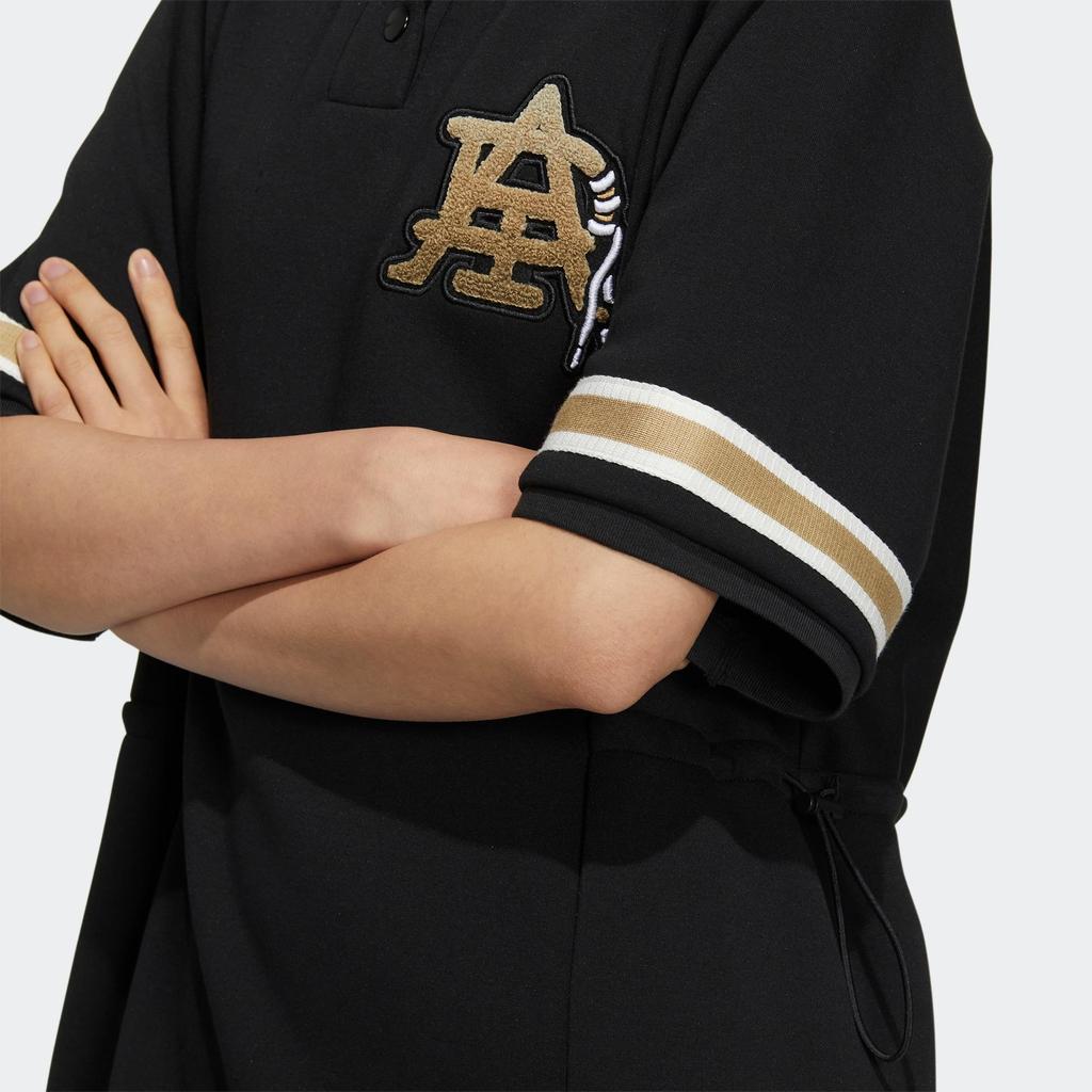 adidas Платье Originals Mc Polo с полосками и воротником, женское платье черного цвета HS1929