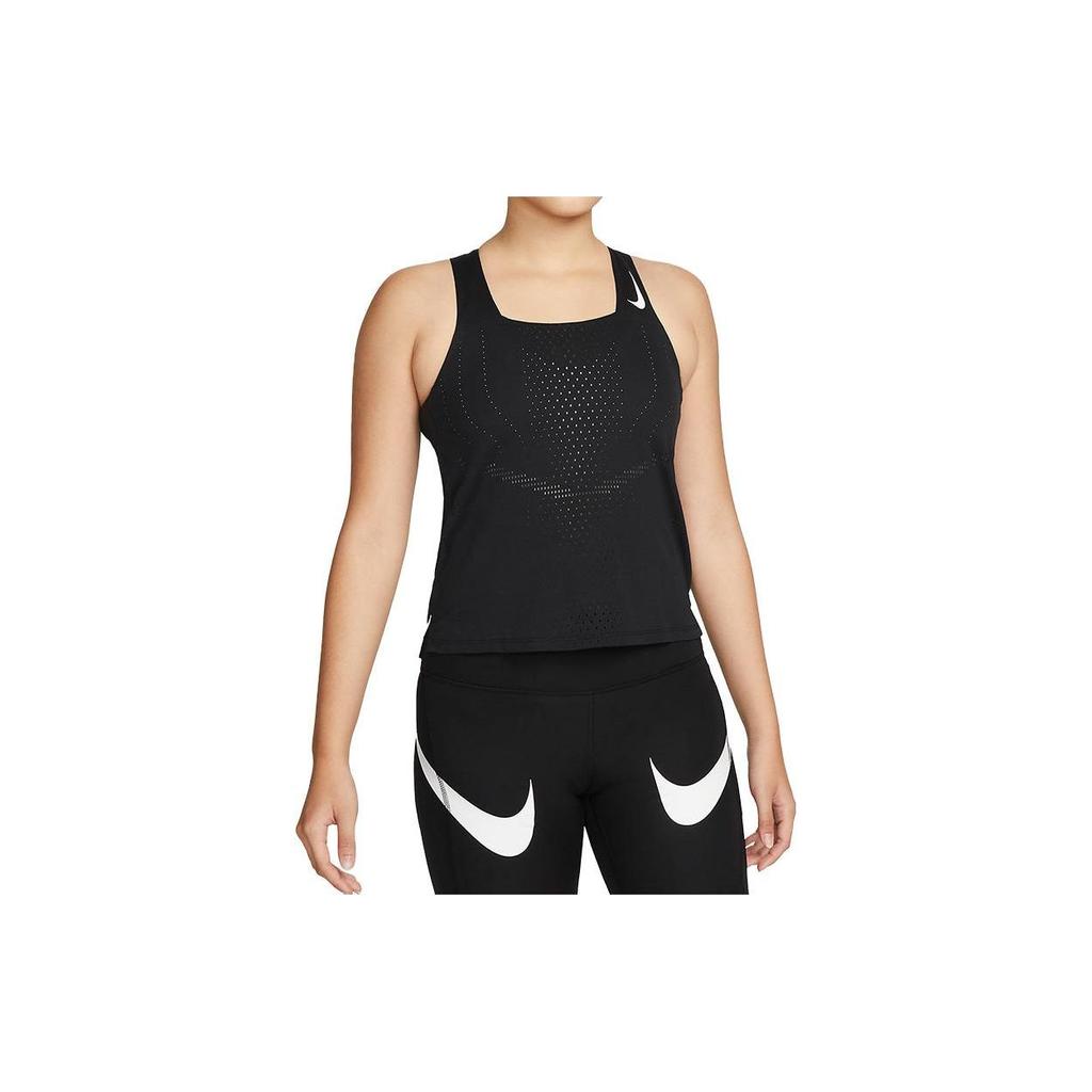 Nike Dri-FIT ADV однотонный трикотажный топ без рукавов с круглым вырезом спортивный топ женский черный DM7552-010