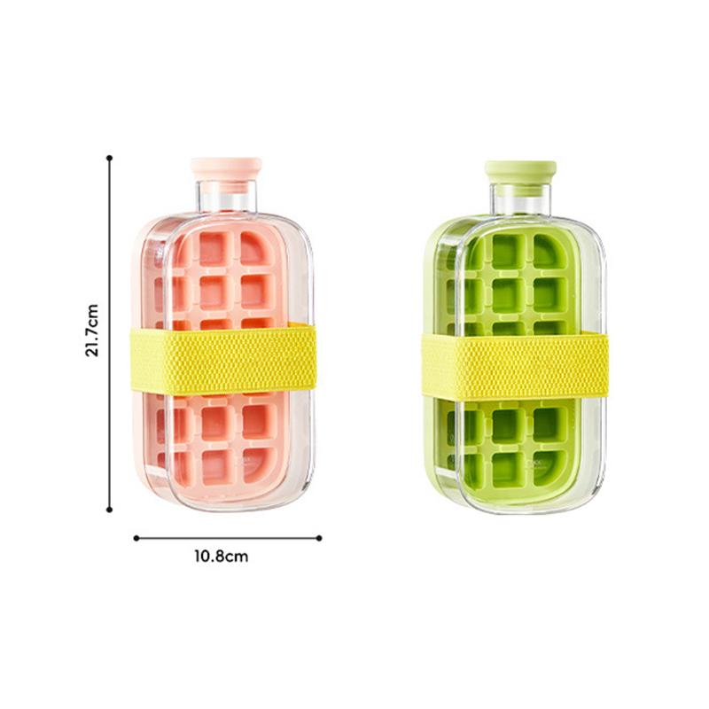 Ice Cube Tray Bottle With Lid No Touch No Spill Freezer Ice Tray With Straw Cable Tie Mold Reusable Food Grade Ices Maker Gadget