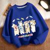 Cute Cat Round-neck Sweatshirt for Children, Fashionable Long-sleeved Casual Sweatshirt for Boys and Girls In Spring and Autumn