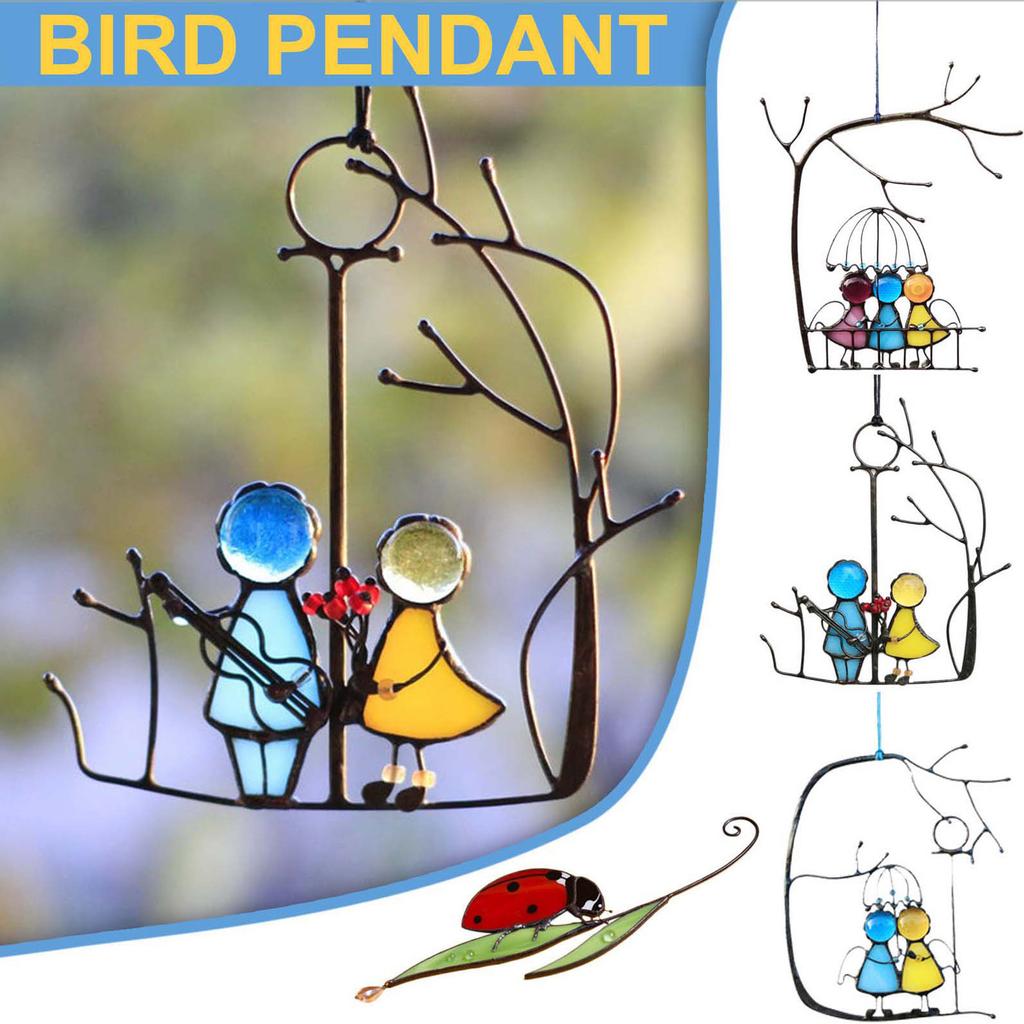 Suncatcher Art Window Hangings Angels Couple Love Home Decor Gift