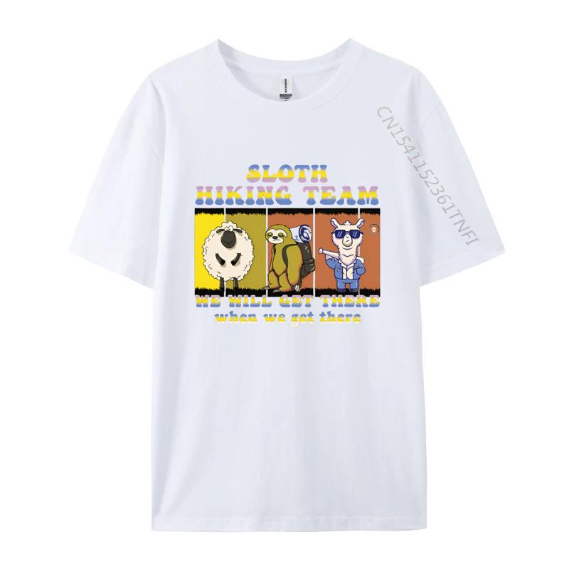 Sloth Llama Hiking Team We Will Get There Tshirt Men Stylish T Shirts TShirt Alternative Men Clothes Normal
