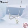 BAMOER из стерлингового серебра 925 пробы, кулон «Бесконечность любви», ожерелье, цепочка на шею «Метеор» для женщин, подарок на годовщину, ювелирные украшения