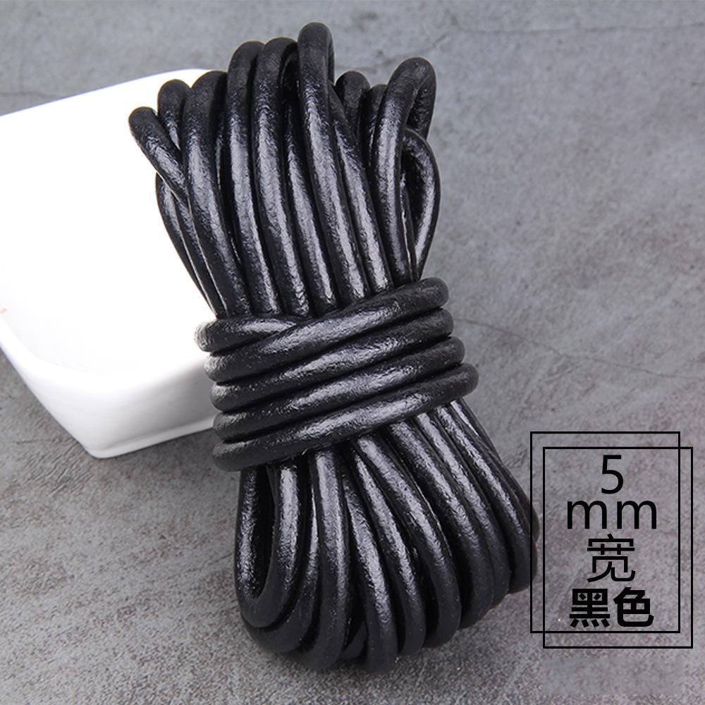 Натуральная Коровья Кожа Веревка DIY Аксессуары для Украшений, Черный, Коричневый, Натуральный Круглый Коровья Кожа Веревка, Настоящая Коровья Кожа