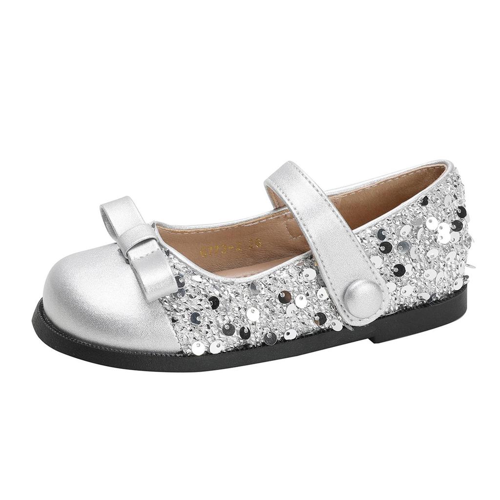 Весенние туфли для девочек Эльза Кристальная принцесса - Мягкая подошва Бант Кожа