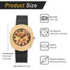 Antique Wooden Watch for Women with Leather Strap: Analog Waterproof Bohemian Accessory - Valentine's Day or Christmas Gift