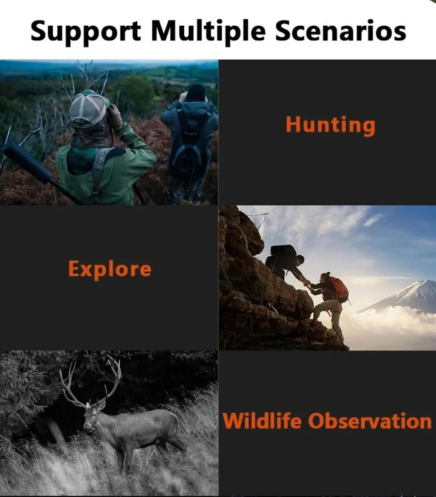 Бинокль ночного видения 2.5K Очки ночного видения с большим экраном 3" могут сохранять перезаряжаемые 8-кратные оптические зумы Фото Видео