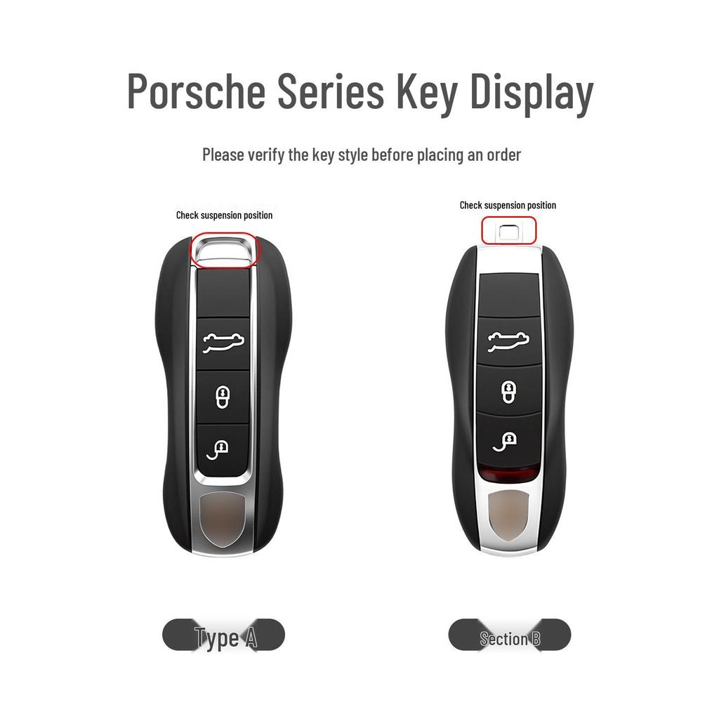 Совместимый чехол для ключа Porsche для Panamera, Cayenne, Macan, 718, 911, Taycan