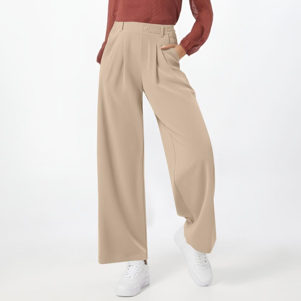Women's Stylish High-waisted Button-down Casual Wide-leg Pants
