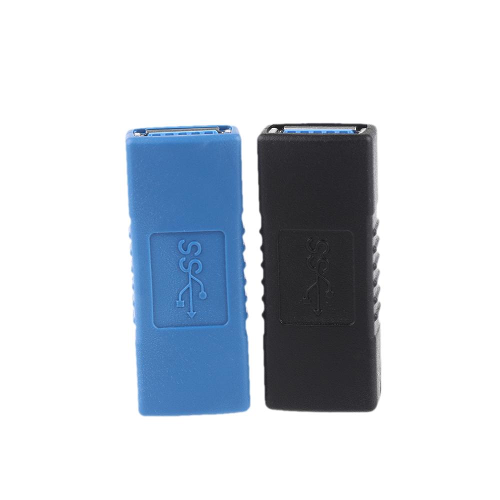 F/F Consumer Electronics Black Blue Coupler Gender USB 3.0 Adapter Connector Type A Female To Female