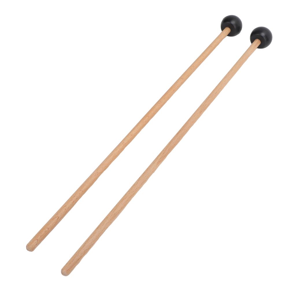 2PCS Glockenspiel Mallet Rubber and Solid Wood 16.5 Inch Long Tongue Drum Mallet
