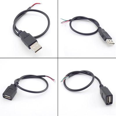 5 шт./лот, 2-контактный/4-контактный USB 2,0, кабель питания, женский и мужской провод, разъем для зарядки, удлинитель, провод, 5 В, 30 см