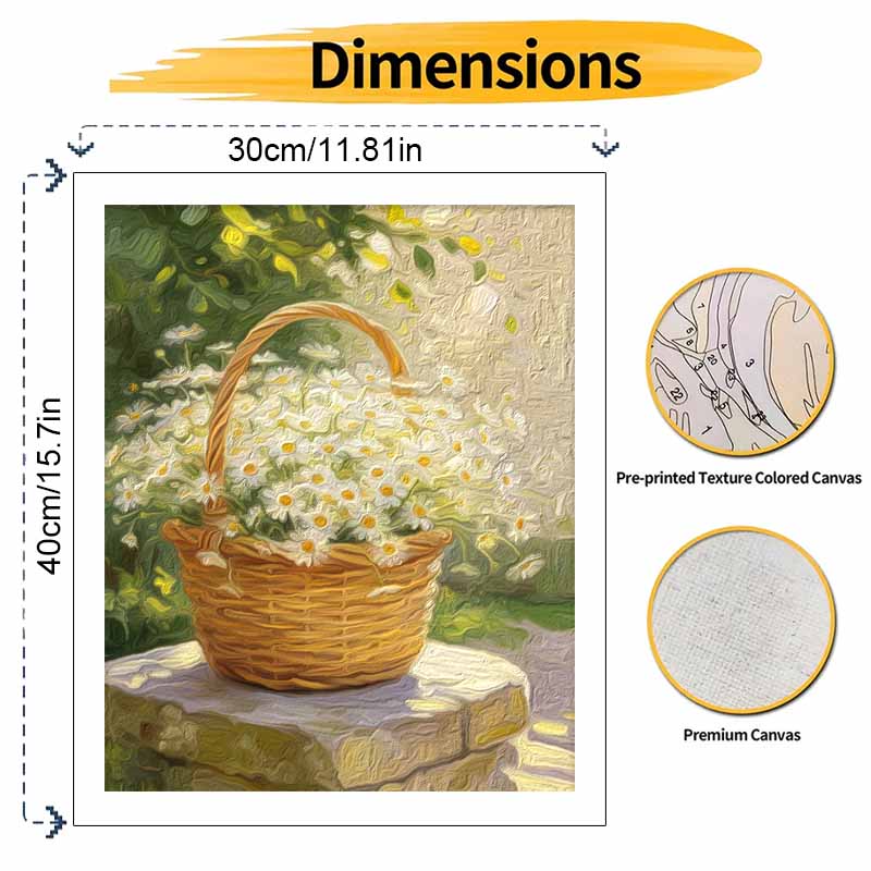 Набор для рисования маслом и цифровой живописи ручной работы DIY painting цветы ромашки в корзине painting для украшения дома