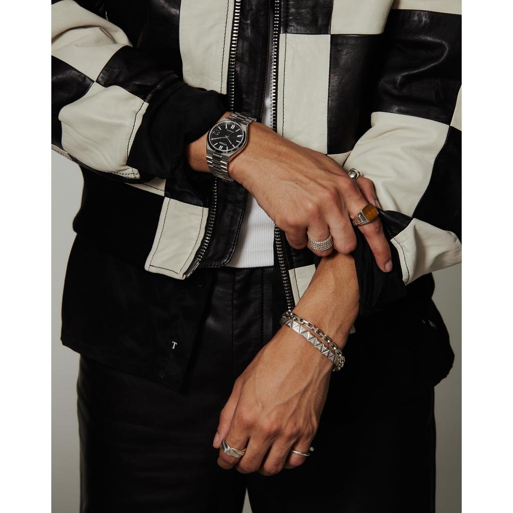 Citizen Automatic Tsuyosa Sports Luxury Stainless Black Three Date Power Reserve 5 Classic Style Men's Watch, Silver-Tone Steel, Dial, Hands, Display,