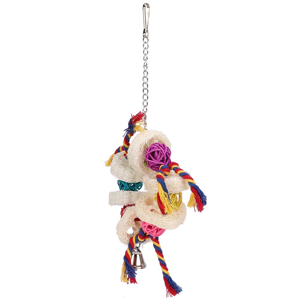Игрушки для птиц Люфа Губка Хлопковая веревка Подвесная Попугай Ротанг Кусание Грызение Стойка Игрушка