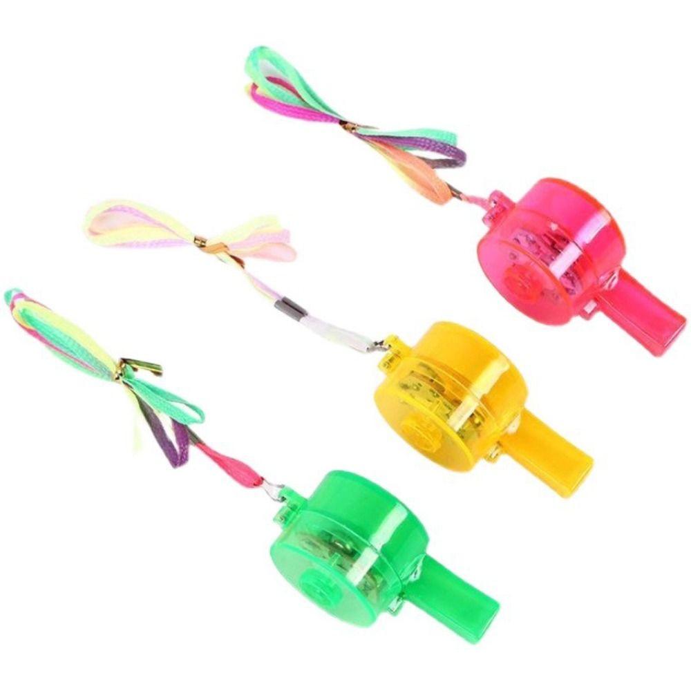 5 PCS with Lanyard LED Light Whistle Plastic Flashing Whistle Creative Party Whistle