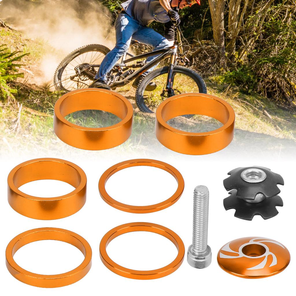 6Pcs Bike Headset Spacer Aluminium Alloy   Handlebar Stem Spacers for Mountain Bike