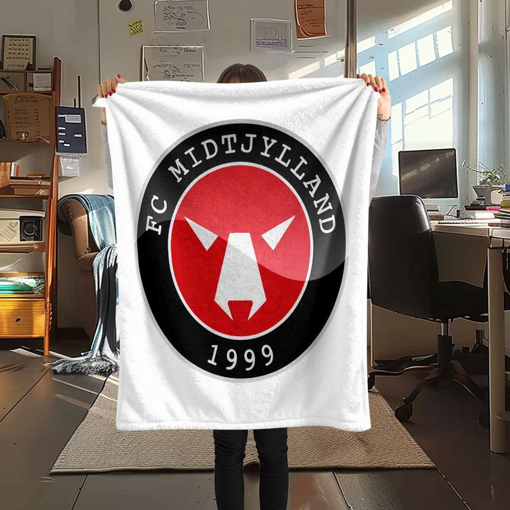 FC Midtjylland logo FlAannel Blanket, High quality Comfortable for All Seasons, Home Decor, Warmth and Comfort