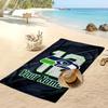 Seattle Seahawks Custom Beach Towel, Print Your Name Text Lightweight Absorbent Towel for Swimming Travel