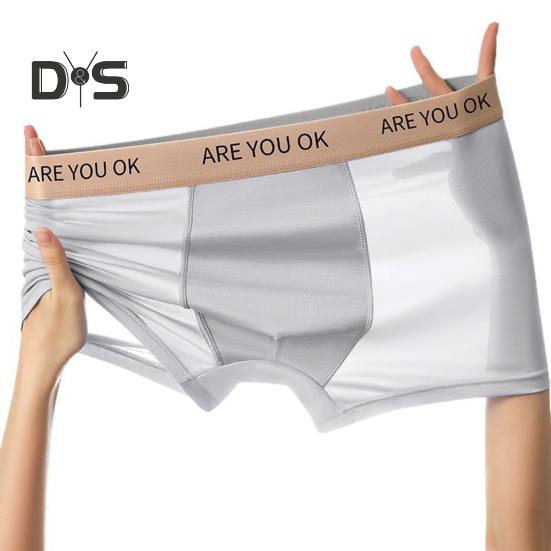 Мужские трусы-боксеры средней посадки, цветные шорты из ледяного шелка, ультратонкие дышащие летние трусы