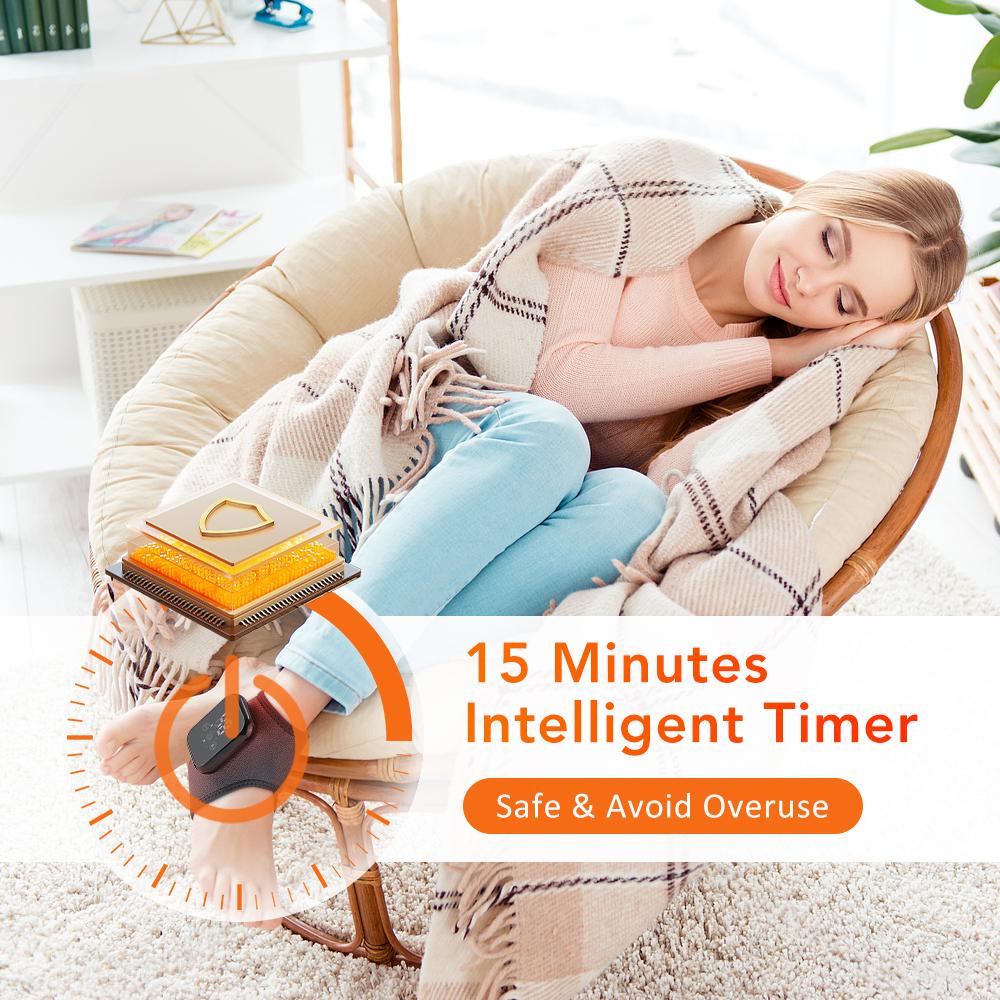 Портативный массажер для ног, бандаж для голеностопа, защита суставов, согревающая вибрационная обертывание для подошвенного фасциита, перезаряжаемая поддержка голеностопа