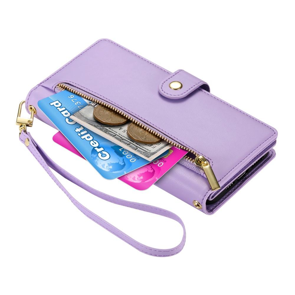 Oppo Reno 13 5G Flip Case, Wallet Zipper Pocket, Purple