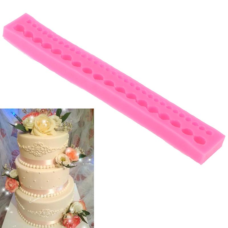 Bead Chain Silicone Fondant Mould Pearl Cake Sugar Paste Chocloate Clay Border