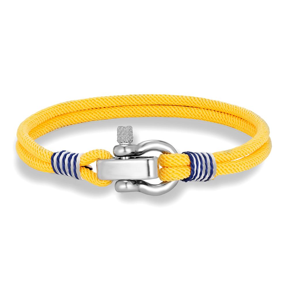 Braided Rope Bracelet Stainless Steel Adjustable Mini Horseshoe Shackle with Screws Bracelets for Men Women Lover