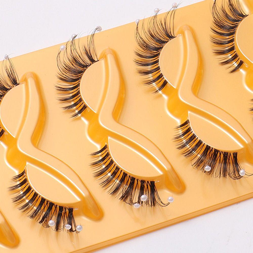 5 Pairs Portable With Eye Lashes Natural Fluffy Makeup Decorative Eyelashes Women