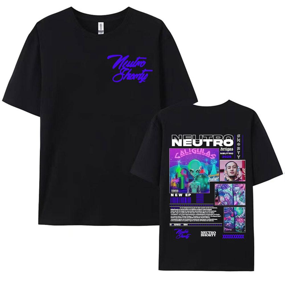 Rapper Neutro Shorty Album Tour 2025 Merch T Shirts Mens Clothing Hip Hop Short Sleeve Tshirts Casual 100 Cotton Tshirt Tops