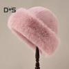Женская зимняя шапка из искусственного меха, толстая, теплая, сохраняющая тепло, однотонная, рыболовная шапка для катания на лыжах, велоспорта, головной убор