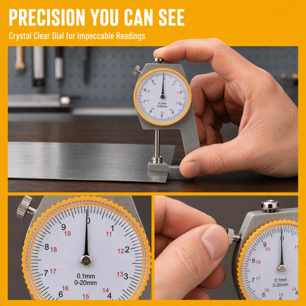 0-20mm Range Thickness Gauge Portable Design Jewelry Measuring Gauge For Leather Craft