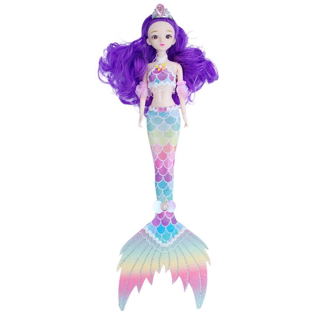 Pretty 45cm Mermaid Doll 11 Movable Joints Bjd Doll Set Princess Doll (with Lights and Music)