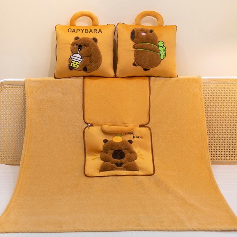 Capybaras Pillow Quilts Double-use Cushions Spring and Summer Office Naping Pillow Gift Cushions Folding Air Conditioning