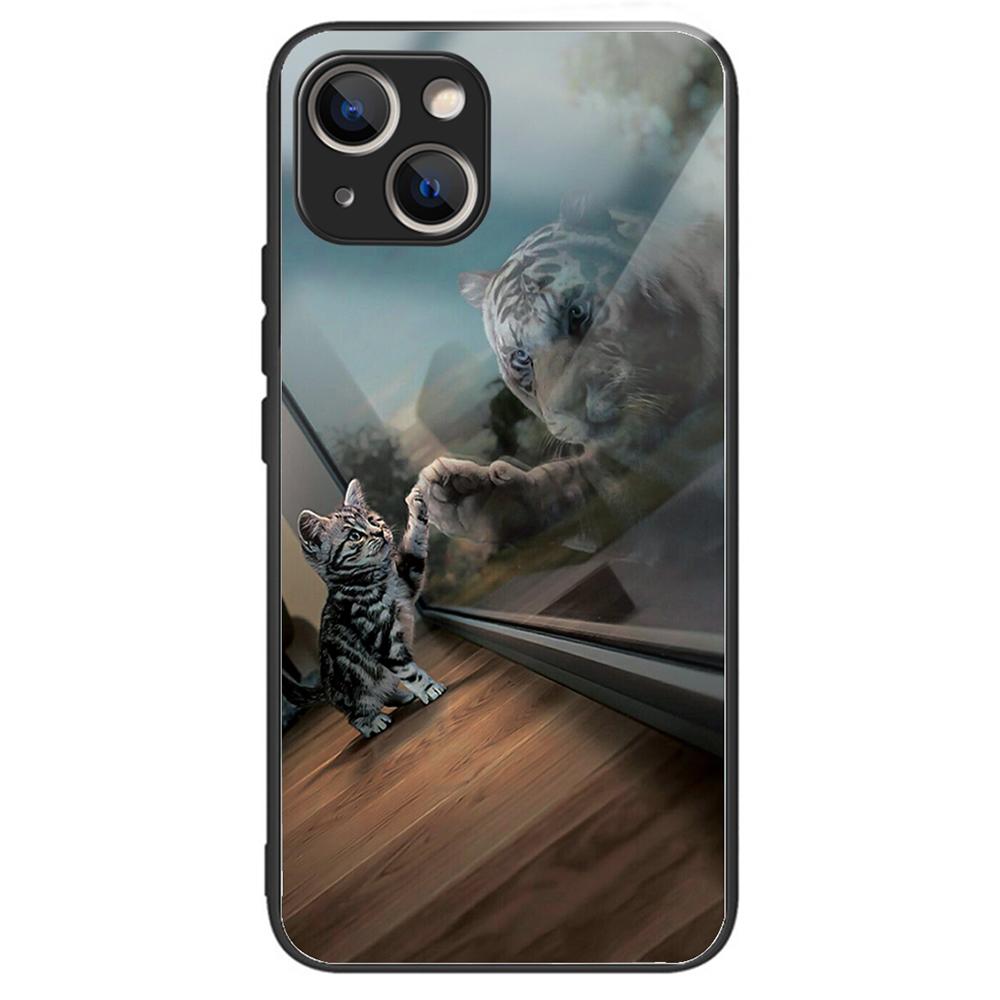 Tempered Glass+TPU Case for iPhone 15 Phone Cover Pattern Printing