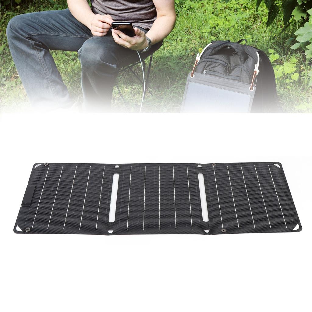 Солнечная панель 30 Вт 3-секционная монокристаллическая 2 порта TYPE-C Портативное уличное солнечное зарядное устройство для ноутбуков, планшетов, телефонов