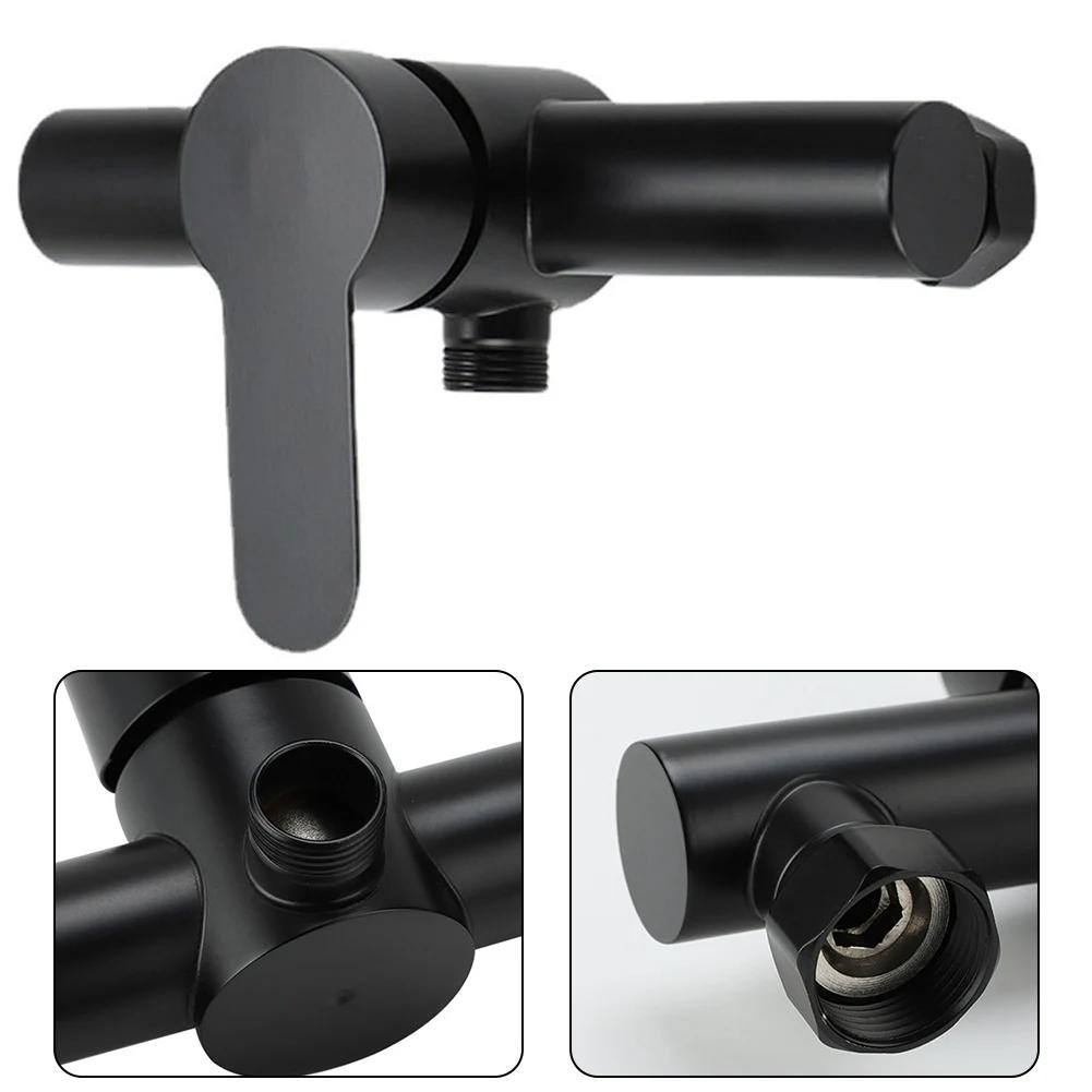 Смесители для душа в ванной Смеситель для горячей и холодной воды Черный Нержавеющая сталь Краска Настенный смесительный клапан Кран