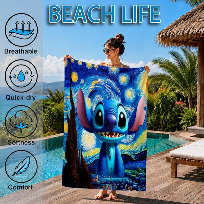 626 Experimental Artwork Printed Microfiber Beach Towel, Soft And Absorbent, Quick-Dry, Ideal for Summer Travel, Beach Essential, Swimming Pool
