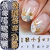 Xiaomi 12 Grids Shell Gold Silver Metal Nail Charms Decorations Starfish Jellyfish Summer Nail Rivet Studs Crafts Nail Art Accessories