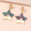 Colorful Fan-shaped Earrings for Women with a Simple and Personalized Temperament Earrings with Various Shapes and Studs Aluminium