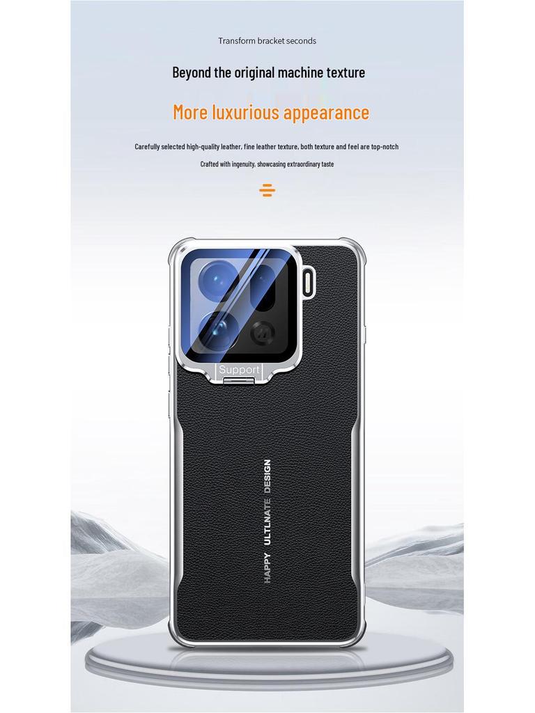 Трансграничный Чехол-бампер с кожаной подставкой для линз Airbag для Oppo Find X9 Pro: Высококачественная защитная крышка для мужчин и женщин