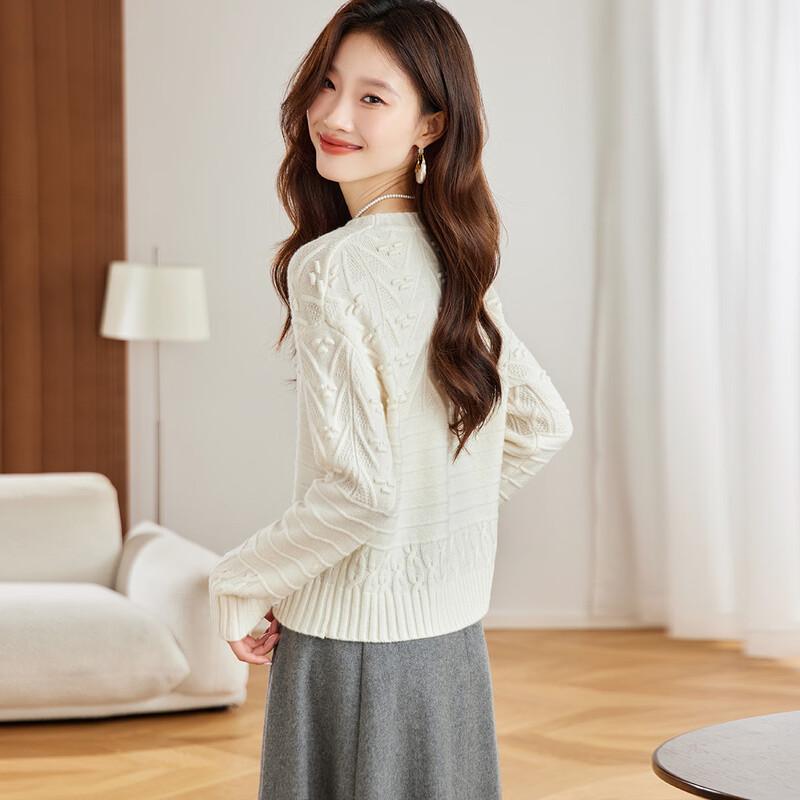 Женский толстый пуловер из 100% шерсти крупной вязки