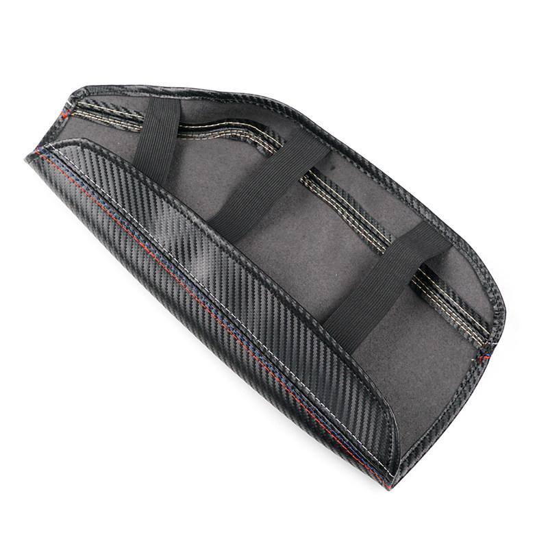 For BMW 3 Series F30 2013 2014 2015 2016 2017 2018 Carbon Texture Leather Center Console Armrest Box Cover red-blue-white line
