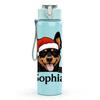 1PC Santa German Shepherd Sophia 750ml Color Plastic Sports Water Bottle Leakproof Flip Straw Lid Suitable for Sports Office Home Use
