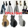 2Pcs/Set Cat Tail Shaped Kitchen Wall Door Metal Hook Adhesive Tape Key Hanger Decorative Holder