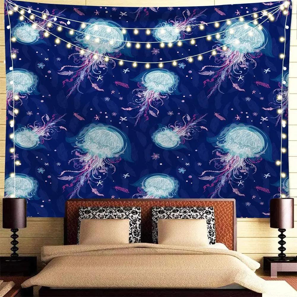 Психоделический океан Осьминог декоративный гобелен домашний декор стены офис гостиная гобелен