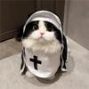 Cat and Dog Crossdressing Costume - Funny Nun Outfit for Pets, Photo Prop, Influencer Apparel for Small/Medium Pets