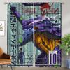 Evangeliones Curtains for Bedroom Curtains Child Room Partition Blackout Curtain for Room 2 Panel Halloween Decoration Shades