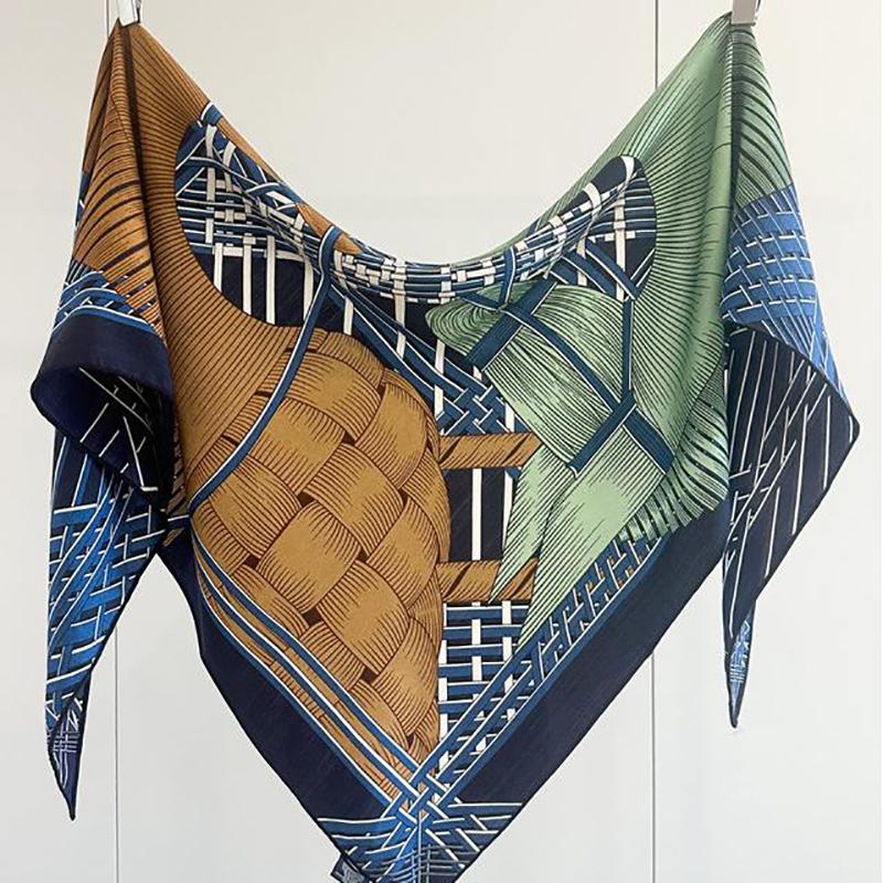 Luxury Mulberry Silk Wool Scarf Triangle Scarf Office Women's Hairband Folding Scarf Women's Shawl Scarf